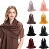90 x 180 cm glänzender Leinen-Hijab, Schal/Stola für Damen