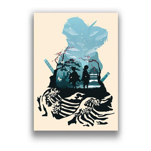 Japanese Anime Demon Slayer Posters And Prints Pictures On The Wall Vintage Poster Decorative Home Decor Tableau
