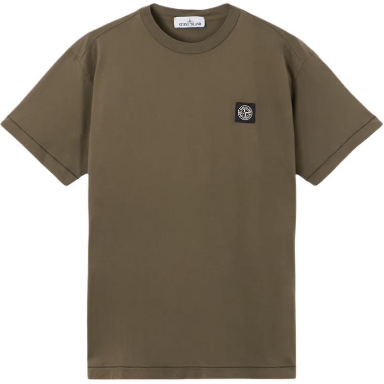 Stone Island Logo Slim Fit Crew Neck Short Sleeve T-Shirt Men Tops Military-Green K2S152100027S0013-V0054 S