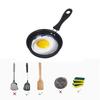 1Pc Flat Non-Stick Frying Pan Fried Egg for Household Steak Frying Pan with Less Oil Smoke Induction Cooker Small Iron Skillet with Hot Oil