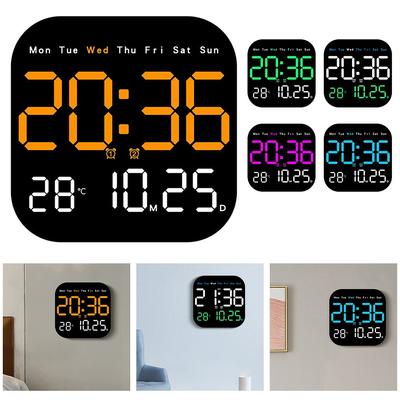 Same Screen Display LED Wall Clock ABS Adjustable Brightness