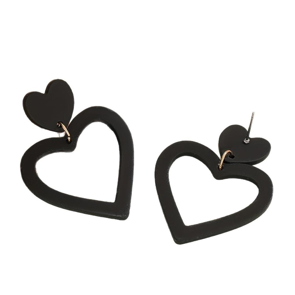 Dopamine Love Acrylic Colored Earrings, Simple and Fashionable Personalized Earrings for Women