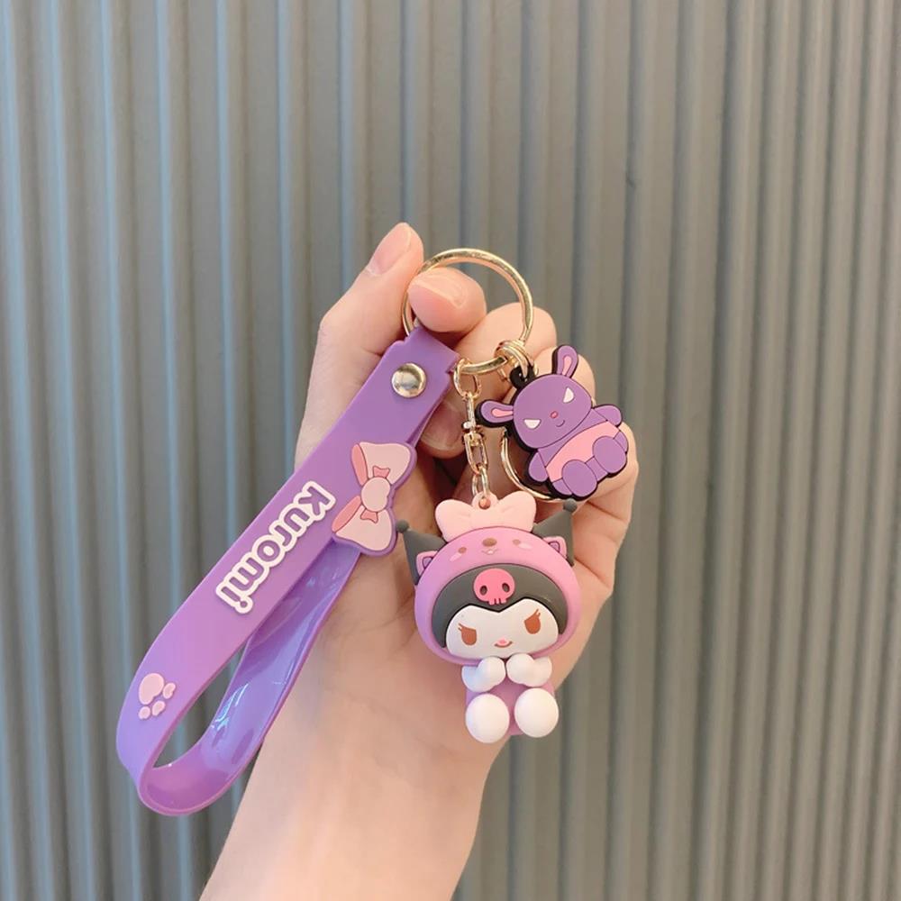 

Keychain Kawaii Kuromi Cinnamoroll Little Twin Stars New Fashion Girl Bag Pendant Backpack Keyring Toys Kid Birthday Gift