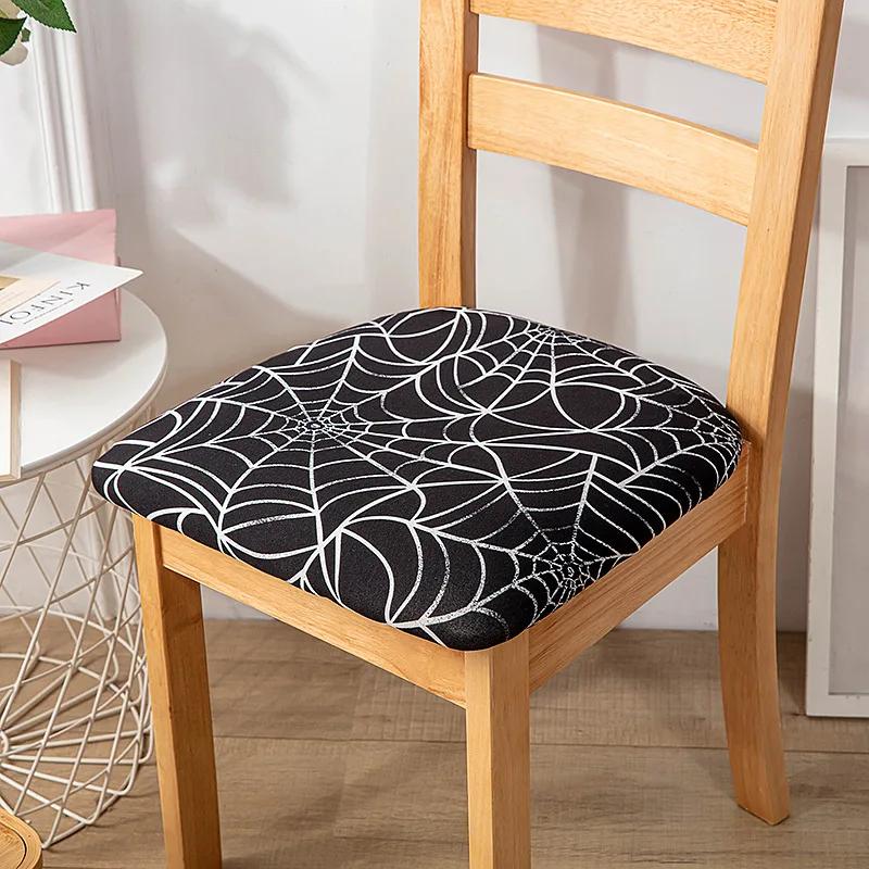 Stretch Printed Chair Seat Cushion Covers For Dining Room Chair Cover For Wedding Banquet Seat Chair Slipcover Home Decor