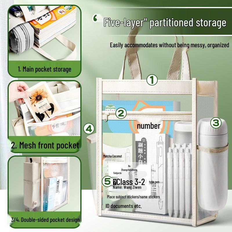 Dual-Layer Subject Storage Bag for Students