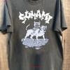 Sunami Hund Rock Tour Kurzarm Anthrazit Farbe Hemd Kv31938 Vintage Lässig Unisex Oberteil Für Jeden Tag Mode
