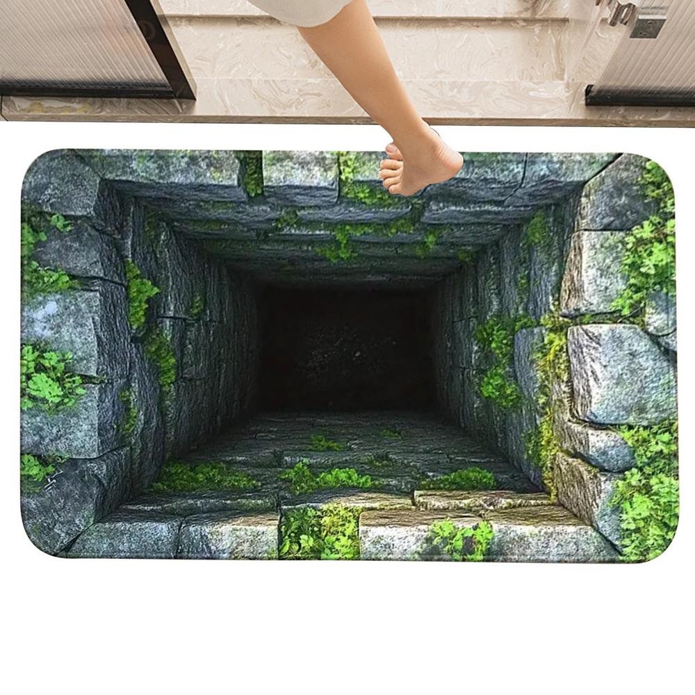 

3D Hole Optical Illusion Area Rug - Realistic Non-Slip Abstract Modern Carpet for Bedroom, Living Room, Entrance, Dorm