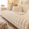 Thicken Rabbit Plush Sofa Cover Nordic Solid Color Sofa Towel Covers Non-slip Couch Slipcovers Sofa Towel for Living Room Decor