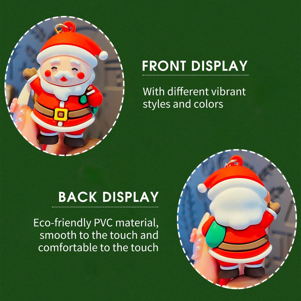 Llavero navideño con colgante de Papá Noel, llavero de Metal, adorno navideño, llavero para arte DIY