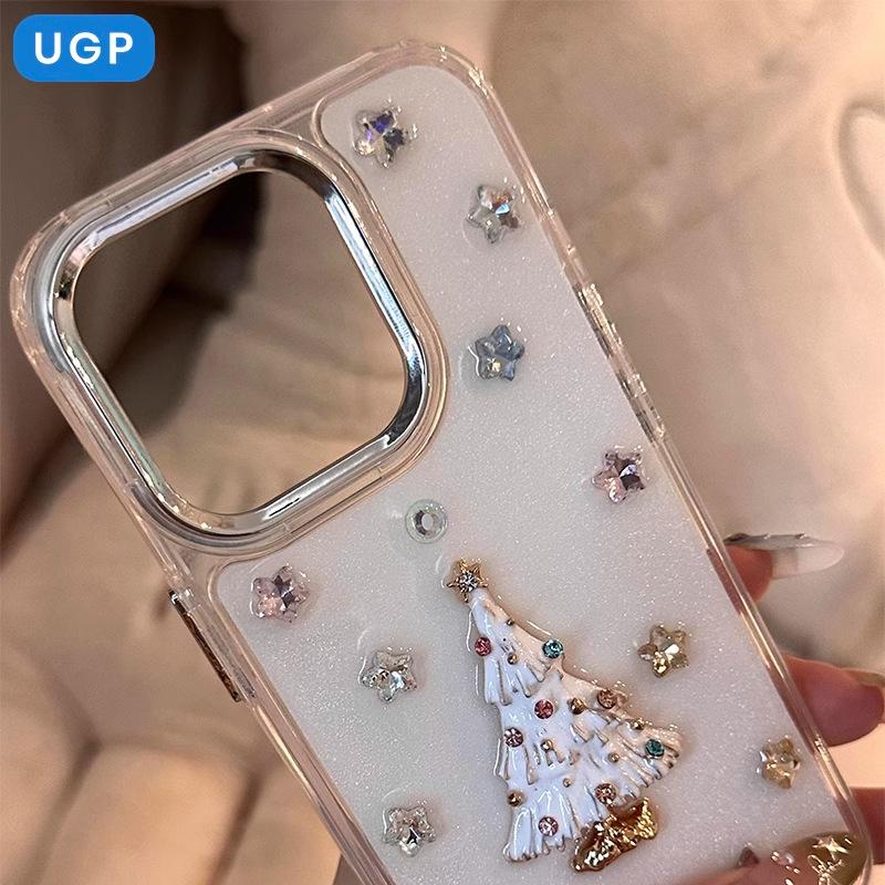 Korean ins diamond Christmas tree for iPhone16Pro max Apple 15 mobile phone case 14 niche 13 women 12