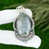 Natural Solar Moss Agate Gemstone Jewelry 925 Sterling Silver Pendant For Women