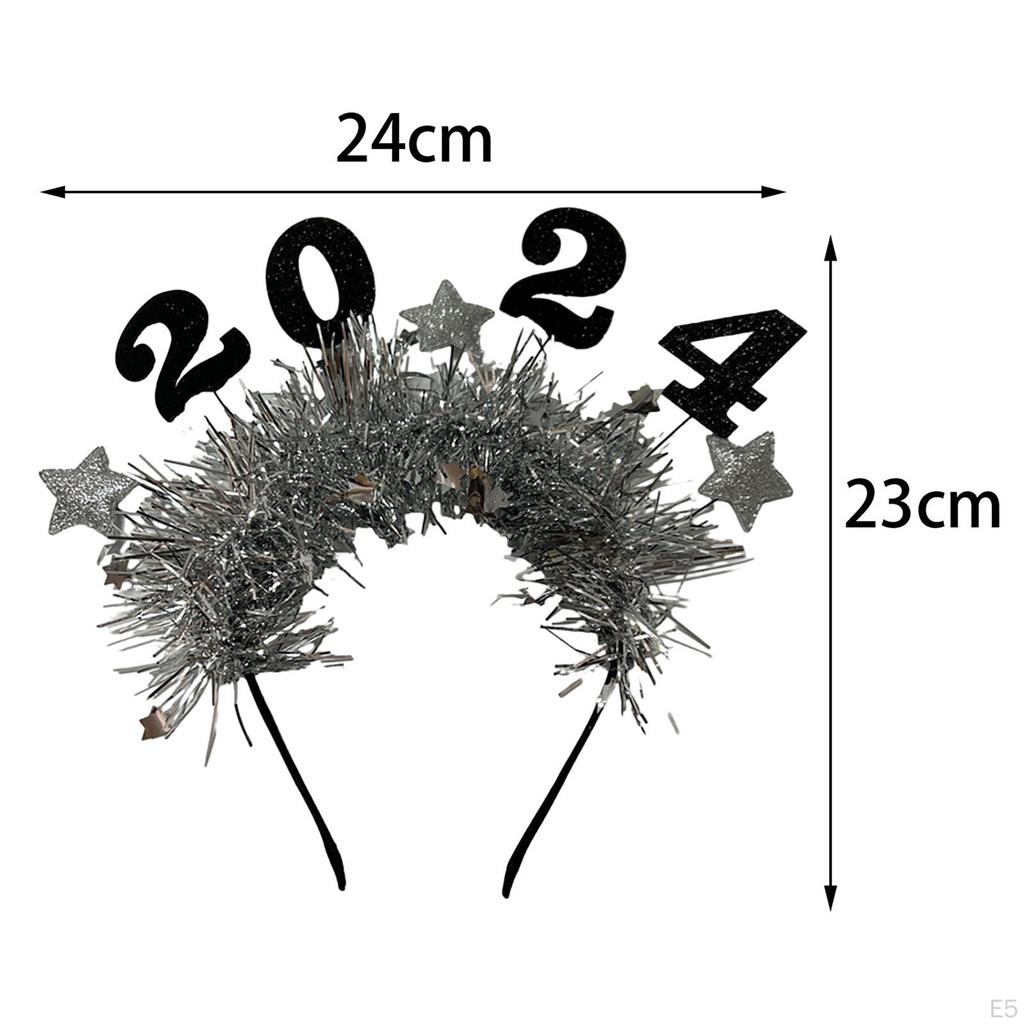 Happy Year Headband Decoration Women and Girls Glitter Star Sequins Hairbands for