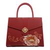 Chinese-style Peony Embroidery Handbag for Women 2024, Red Bridal Handbag, High-end Handbag for Middle-aged Mothers, Wedding Bag