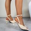 2025 Bow Slingback Stiletto High Heel Sandals Sexy Fashion Women Open Toe Ankle Buckle Sandals Lady Dress Luxury Pink Shoes