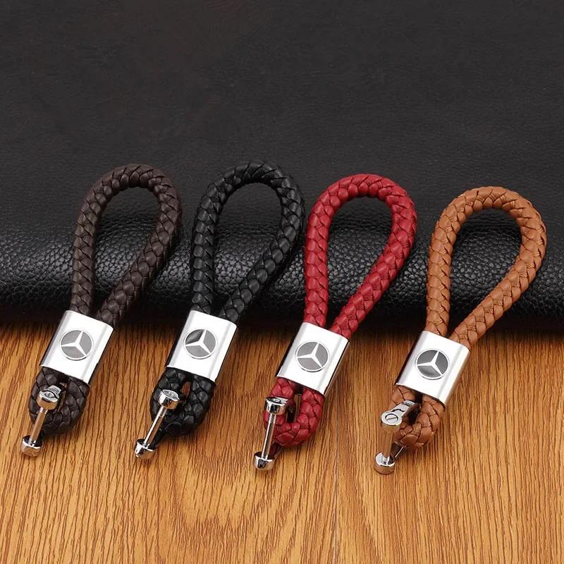 DQY2 1PCS Car Braided Keychain Holder Auto Key Rope Keyring for Mercedes Benz New B/C/E Class A Class C200L GLC GLK New CLA GLA