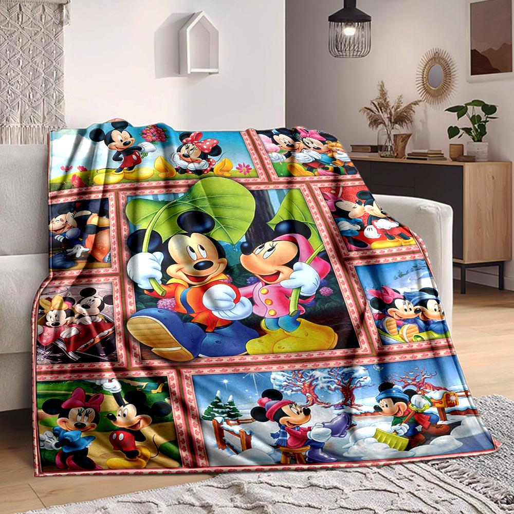 1Pc Mickey Minnie'S Winter Adventure Blanket Soft And Comfortable Casual Warm Camping Travel Christmas Halloween Xmas Gift M924396