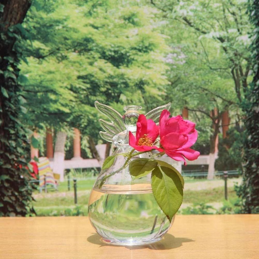 DIY Transparent Angel Vase Hand-blown Plant Wall Mounted Vase  Flower Arrangement