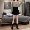 Women's High Waist Corduroy A-line Slit Bodycon Midi Skirt for Autumn/Winter
