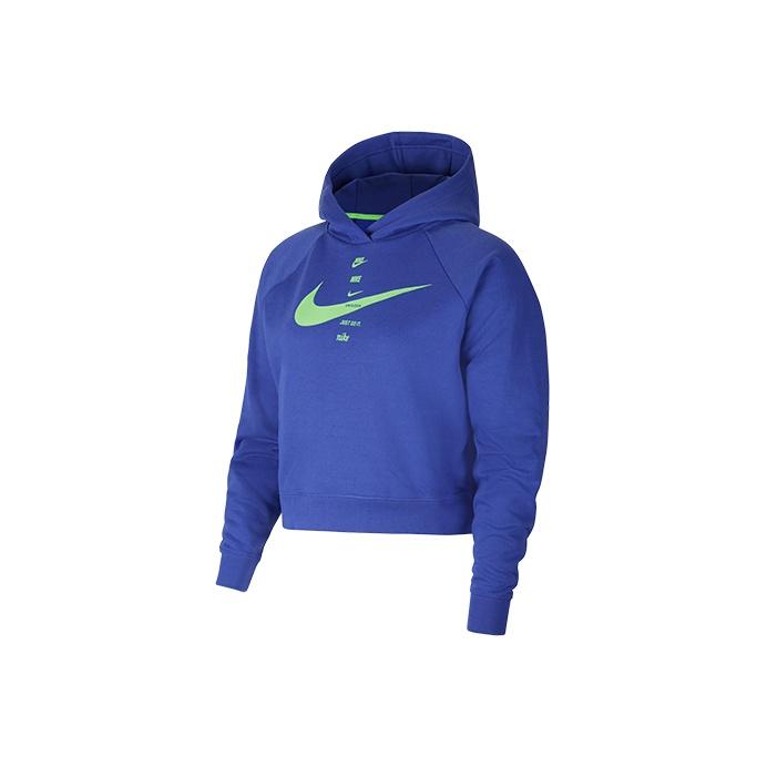 Nike Solid Color Short Sleeve Hooded Sweatshirt Women tops Blue CU5677-430