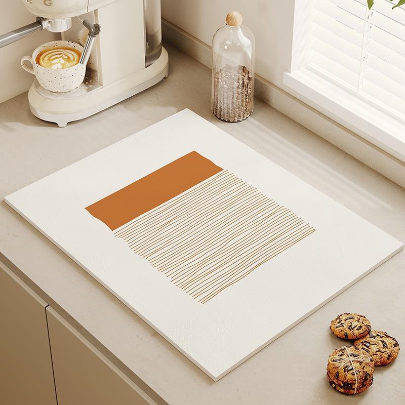Super Absorbierende Große Matte Rutschfest Abtropfend Geschirrtrocknen Schnelltrocknend Elegant Minimalistisch Küche Badezimmer Abtropfmatte Geschirrdekor