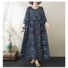 Round Neck Loose Plus Size Literary Vacation Plus Sleeve Dresses