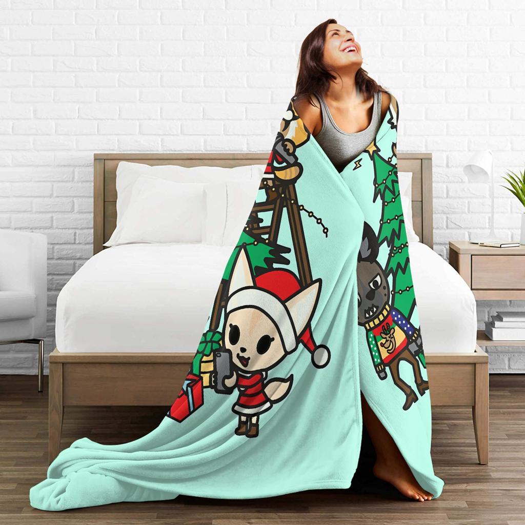 Aggretsuko Soft Warm Blanket Kids Adult Plush Throw Blanket Fluffy Bedroom Flannel Bedspread Sofa Bed Cover