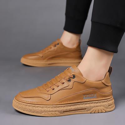 Marque de Haute Qualité Chaussures de Sport et de Loisirs Confortables et Résistantes à l'Usure pour Homme Nouveauté Tendance Chaussures de Planche Décontractées en Cuir de Vache pour Homme