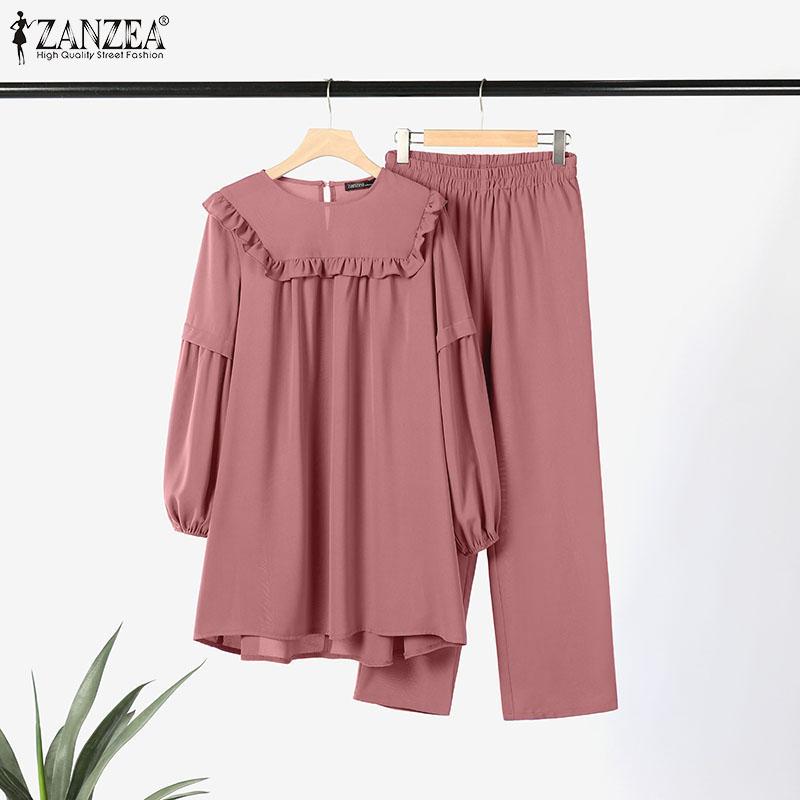 

ZANZEA Ретро наряды Женский повседневный костюм из двух предметов