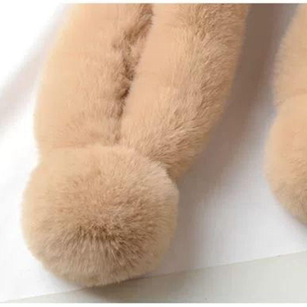 Faux Fur Plush Student Gift Windproof Fur Ball Cross Scarf Neckerchief Plush Scarfs Warm Bib