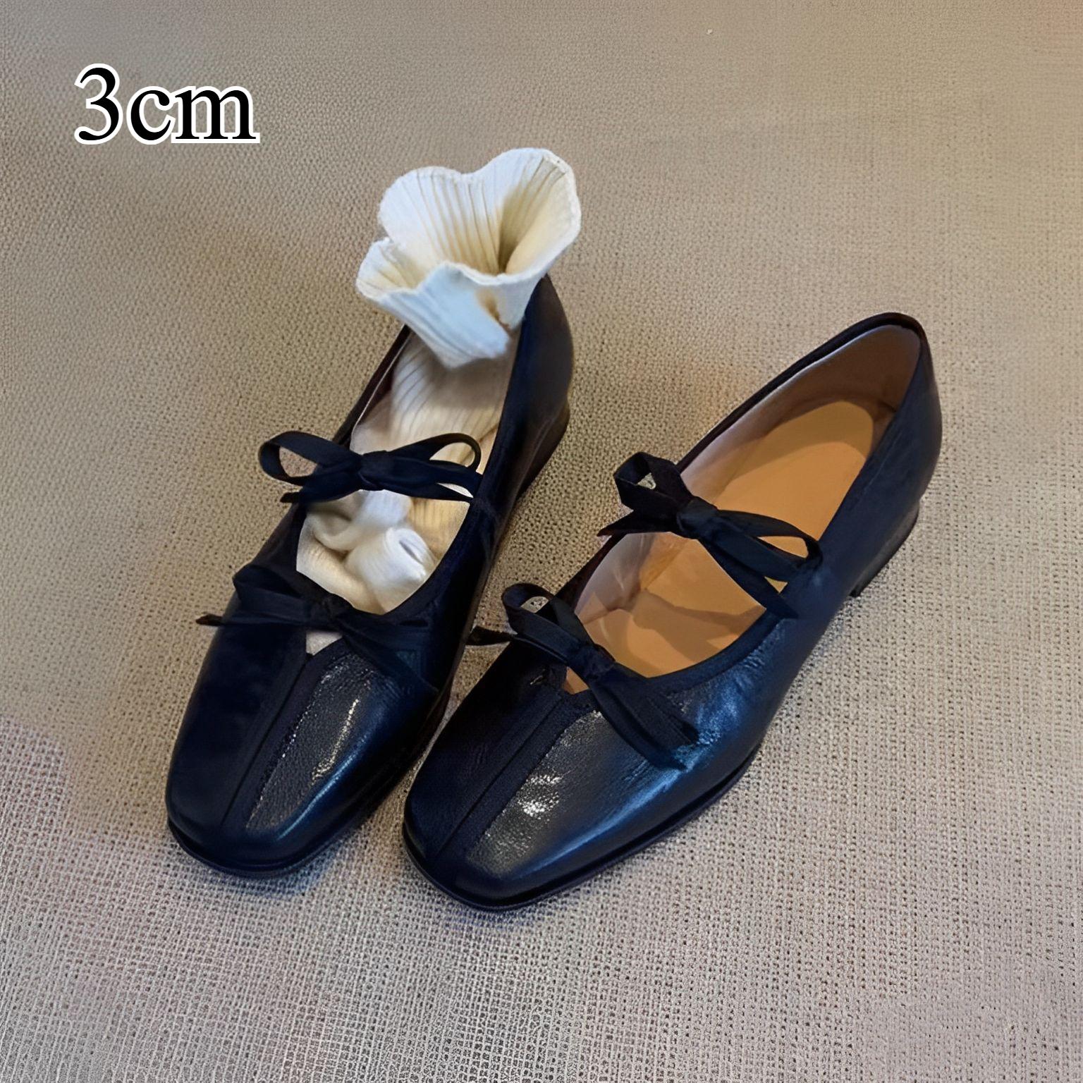 

Французские балетки для женщин, Мягкая подошва, Винтажные Мэри Джейн с бантами 40