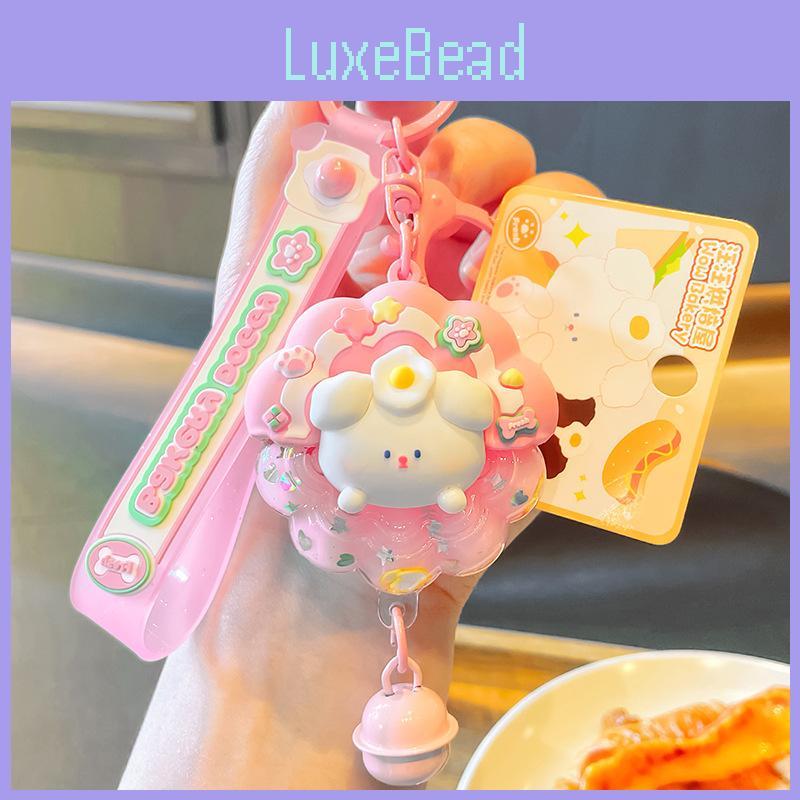 Whimsical Floating Dog Donut Keychain Made From Resin In Cheerful Color Options For Gifts