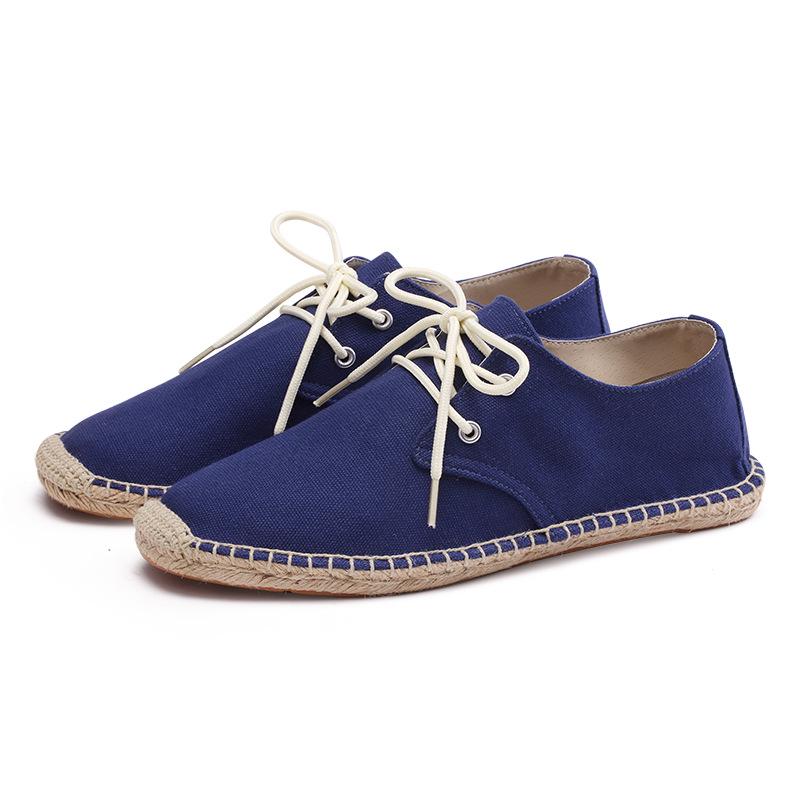 

Men s Breathable Lace-Up Linen Canvas Slip-On Sneakers 44