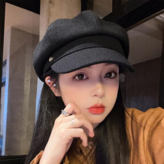 Korean Spring/Summer Niche High-End Rose Flower Beret for Women, Vintage Stylish Beret, Painter's Hat