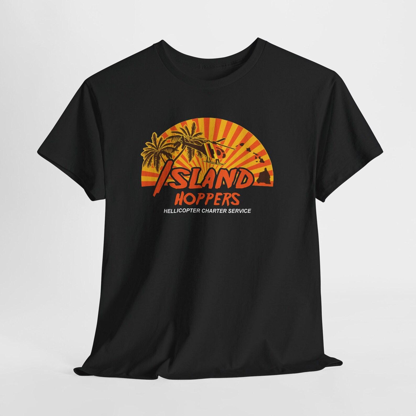 Island Hoppers Magnum PI Helicopter Charter T-Shirt – Vintage Tropical Graphic Tee XL