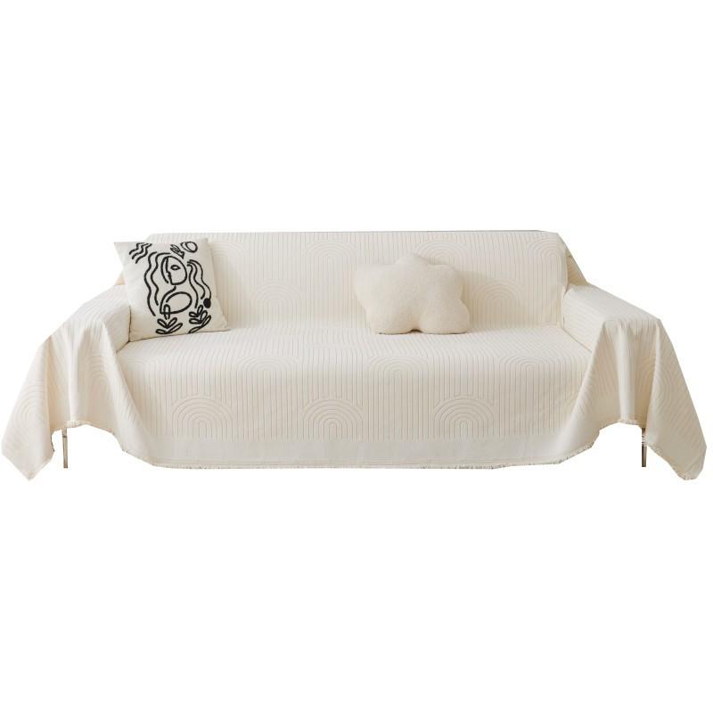 Ins Style Cream Color Sofa Cover Chenille Sofa Towel Four Seasons Universal Anti-Scratching Sofa Cover Sofa Cover