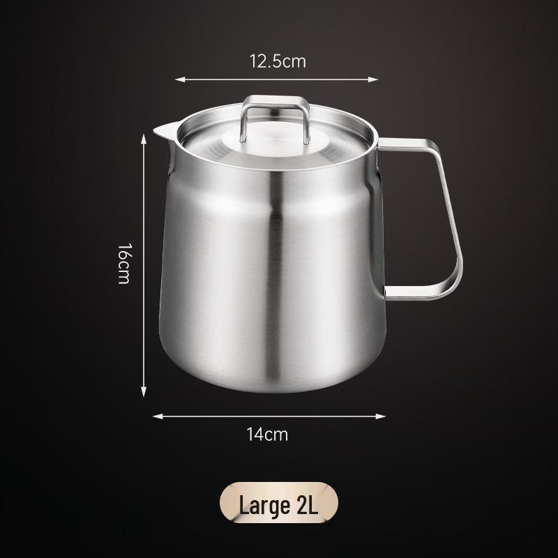Stainless Steel 304 Oil Filter Pot for Kitchen - Frying Pot with Separate Oil and Dregs Storage.