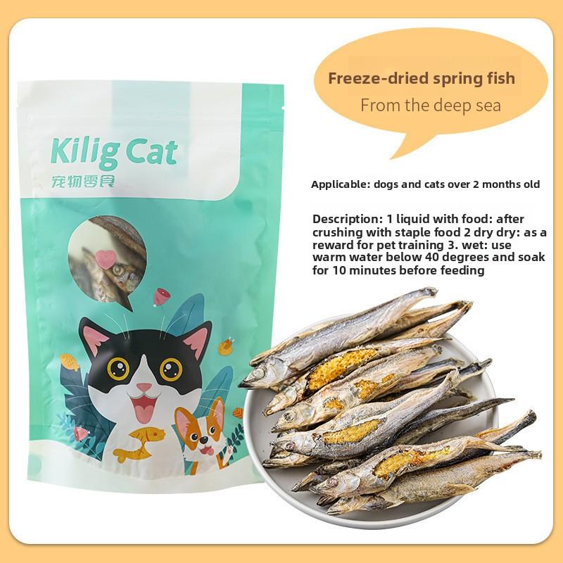 Freeze-dried Multi-spring Fish Cat Snacks Dried Small Fish Dog Snacks Kitten Nutrition Supplement Cat Grass