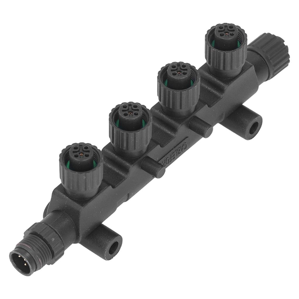 4 Port 5 Channel Multiport T Connector Black 010‑11078‑01 for NMEA 2000 Network Boat Marine Converter Collecter