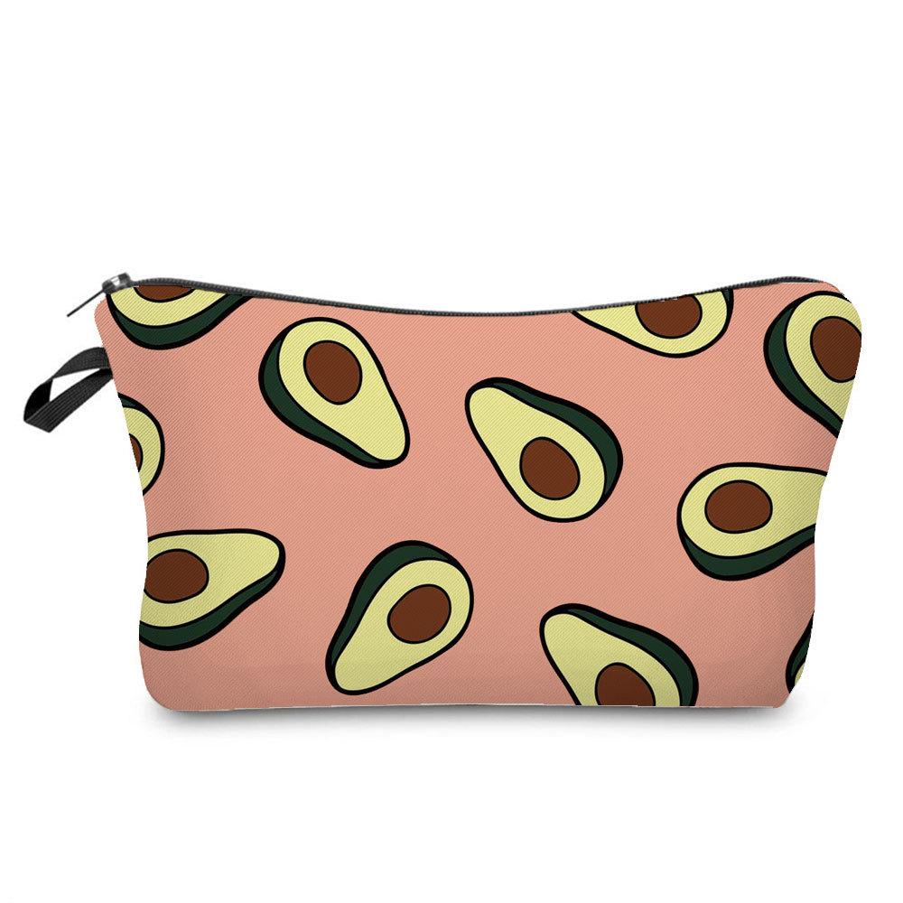 Women Avocado Print Cosmetic Bag Toiletries Organize Travel Storage Case 6700