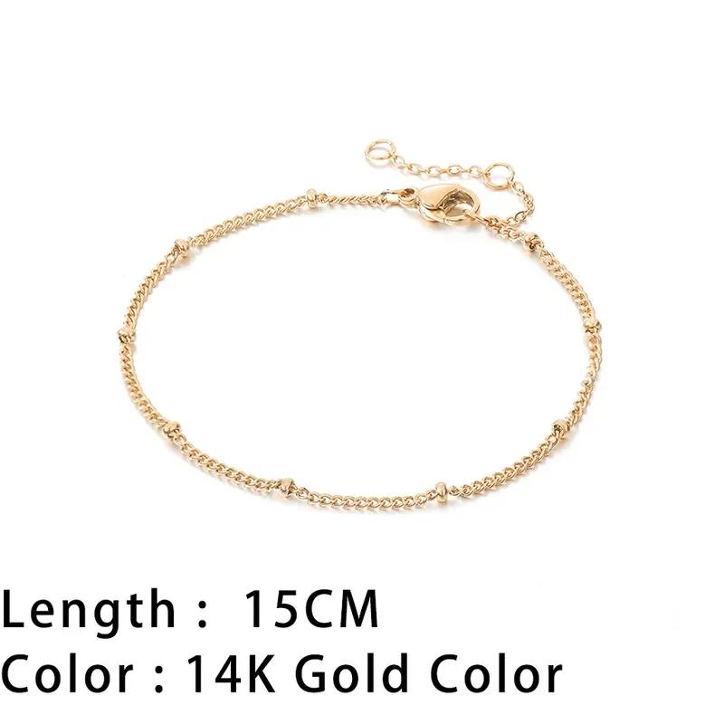 

CARLIDANA Stylish Orbit Chain Bracelet Jewellery Stainless Steel Gold Plated Adjustable Beaded Cable Multi Layer Link Bracelet золотий