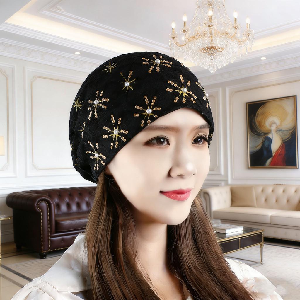 Stitched Embroidered Flap Hat For Women Spring Autumn Fashion Trendy Headwear