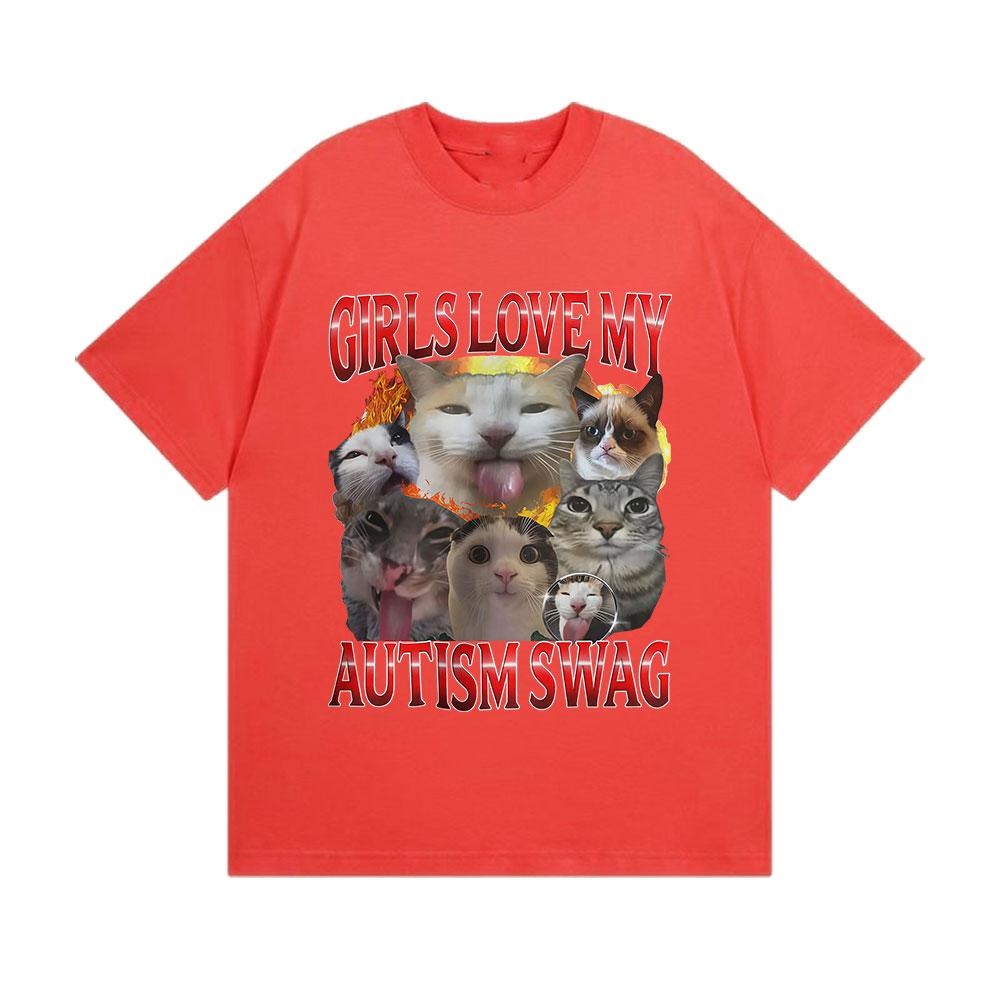 Funny Cute Cat Meme Graphic T-Shirt Men Women Casual Short Sleeve TShirt Fashion High Quality Cotton T Shirts Top