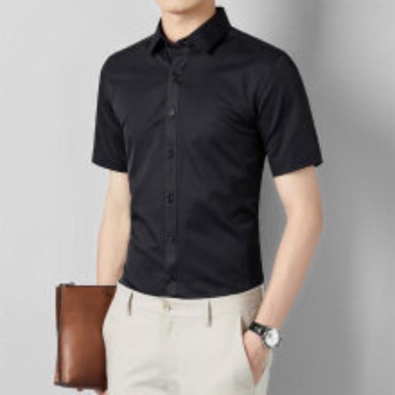 Cotton Short-sleeved Plain Weave Shirt