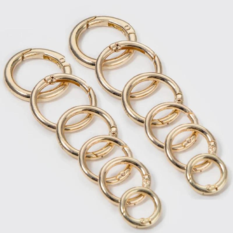 20Pcs Metal Purse Buckles 20/25/26/33mm Spring O Ring Round Carabiner Snap Hook Spring Keyring Clasp DIY Jewelry Bag Accessories