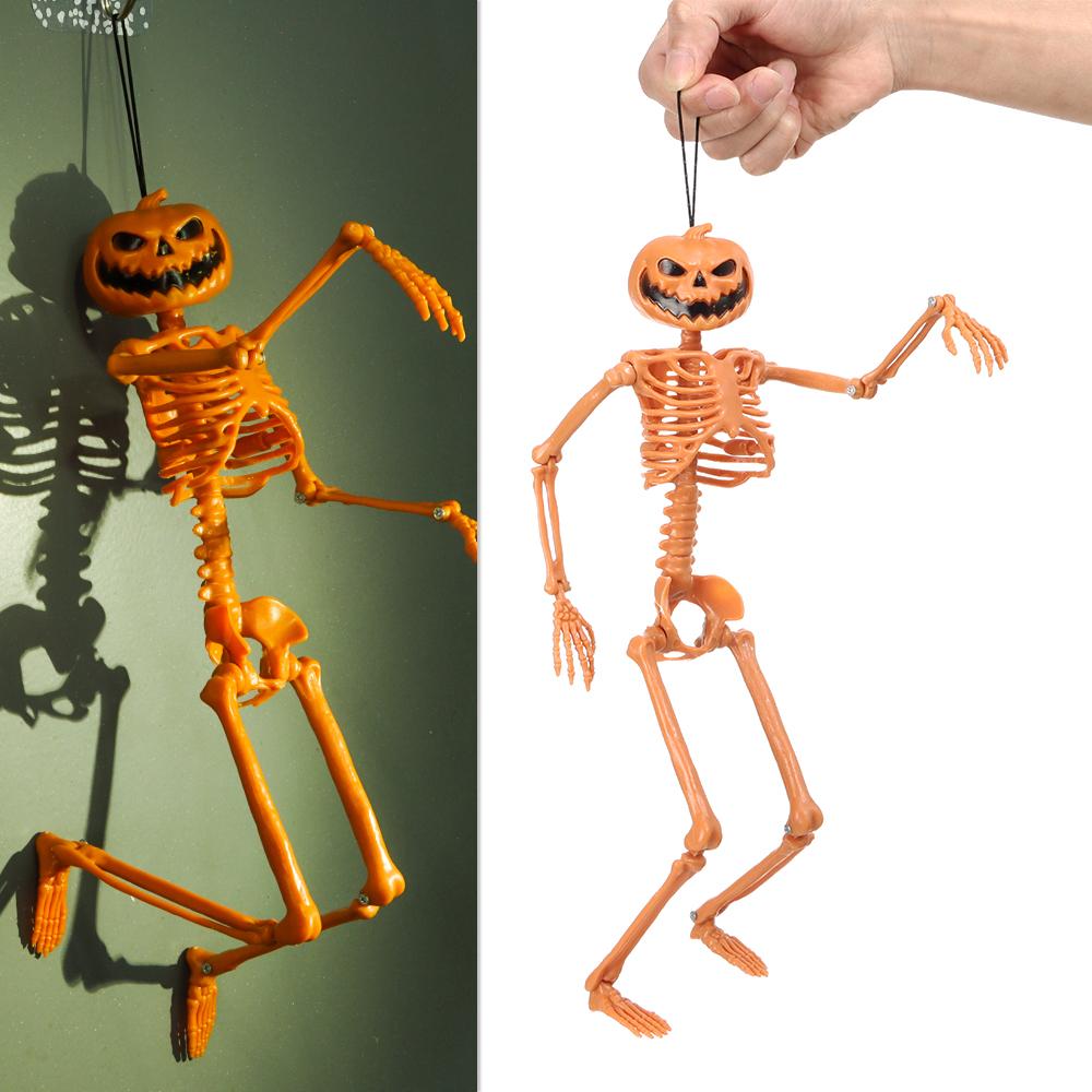 

Toys Haunted House Decoration Body Figurine Bone Model Halloween Human Skeleton Pumpkin Skull pumpkin skeleton