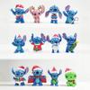 12 Peças/Conjunto Desenho Animado Anime Lilo & Stitch Anjo Figura de Ação Modelo Ornamento de Mesa Coleção Decoração de Bolo de Aniversário Brinquedos para Crianças