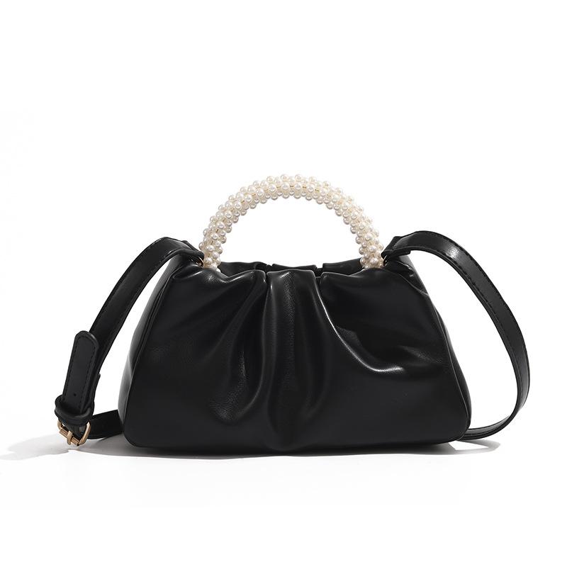 Cloud Wrinkle Bag 2025 New Round Pearl Bag Premium Small Bag Fashion Shoulder Bag Portable Messenger Women's Bag