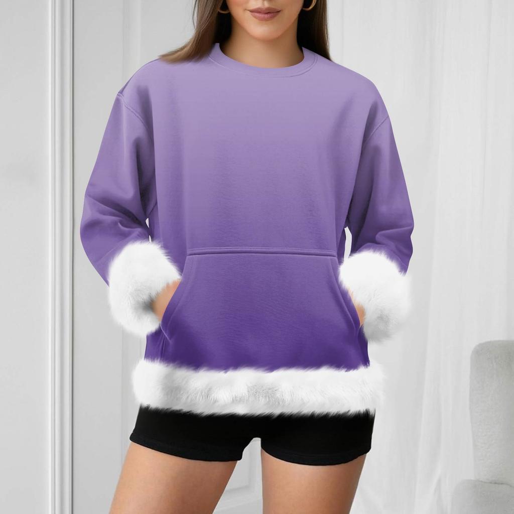 Damska codzienna bluza z długim rękawem w kolorze gradientowym