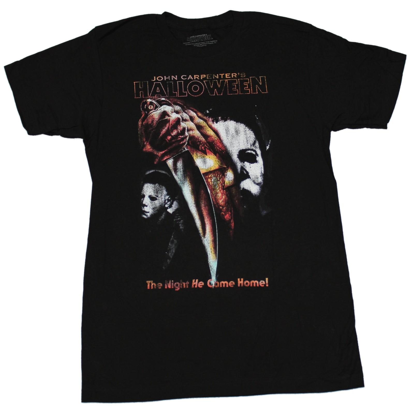 Halloween New Adult T-Shirt Distressed Stabbing Myers Image S