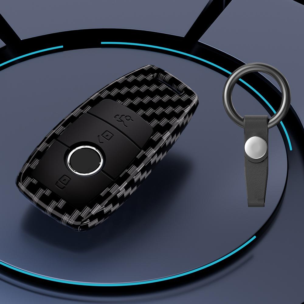 Carbon Car Key Case Cover Protector Shell For Mercedes Benz A B C E Class Gls Gla Glk Glc Cls Cla Amg W204 W205 W212 W463 W176